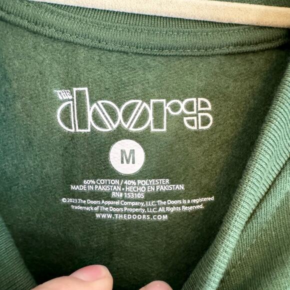 THE DOORS Sweatshirt Womens M 1970 Band Tour Music Oversized Green NWT - Picture 7 of 7